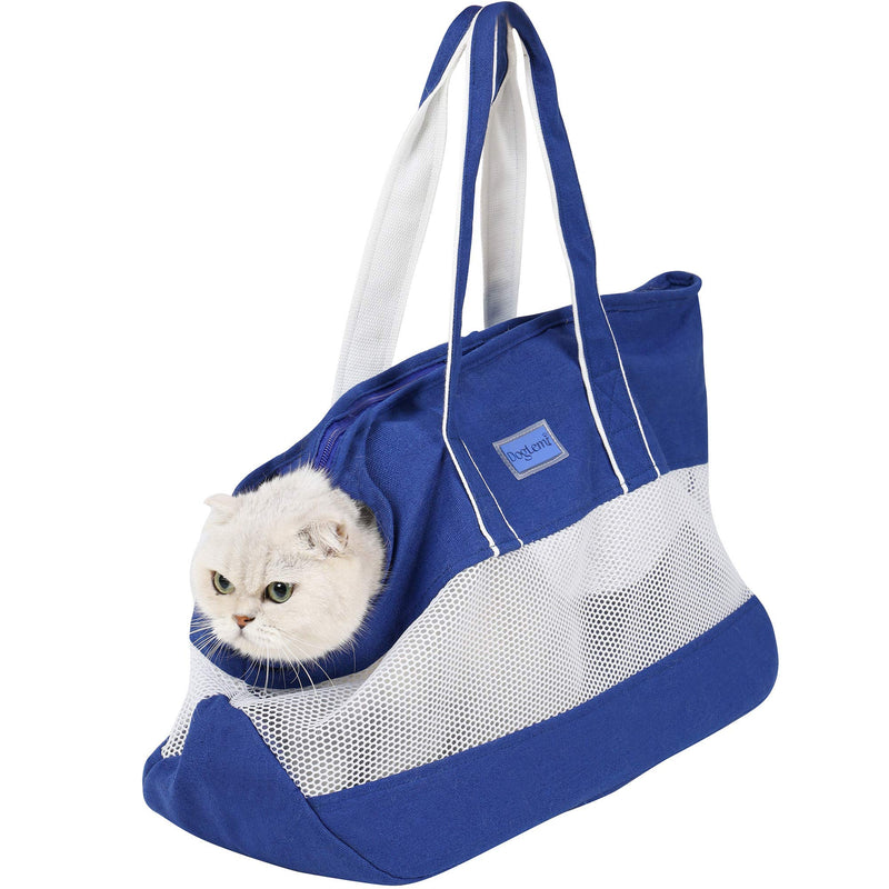 AIWOKE Dog Carrier Bags,Portable Foldable Carrier Bag for Cats Small Dog Travel Transport Handbag Soft-Sided Pet Kittens Carrier Slings Breathable Puppy Comfort Backpack Outdoor (Blue) Blue - PawsPlanet Australia