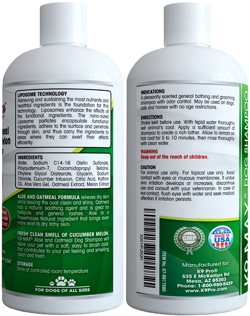 Oatmeal Dog Shampoo and Conditioner - for Dogs with Allergies and Dry Itchy Sensitive Skin. Best Hypoallergenic Medicated Tear Free Anti Itch for Puppy - with Aloe Cucumber Essence and Melon Extract - PawsPlanet Australia