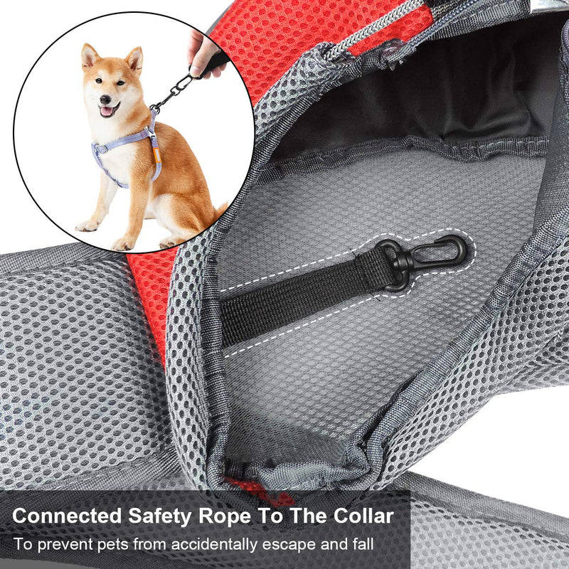 [Australia] - YouJia Pet Dog Sling Carrier, Breathable Mesh Travelling Pet Hands-Free Sling Bag Adjustable Padded Strap Front Pouch Single Shoulder Bag for Dogs Cats M(Up to 6 LB) 