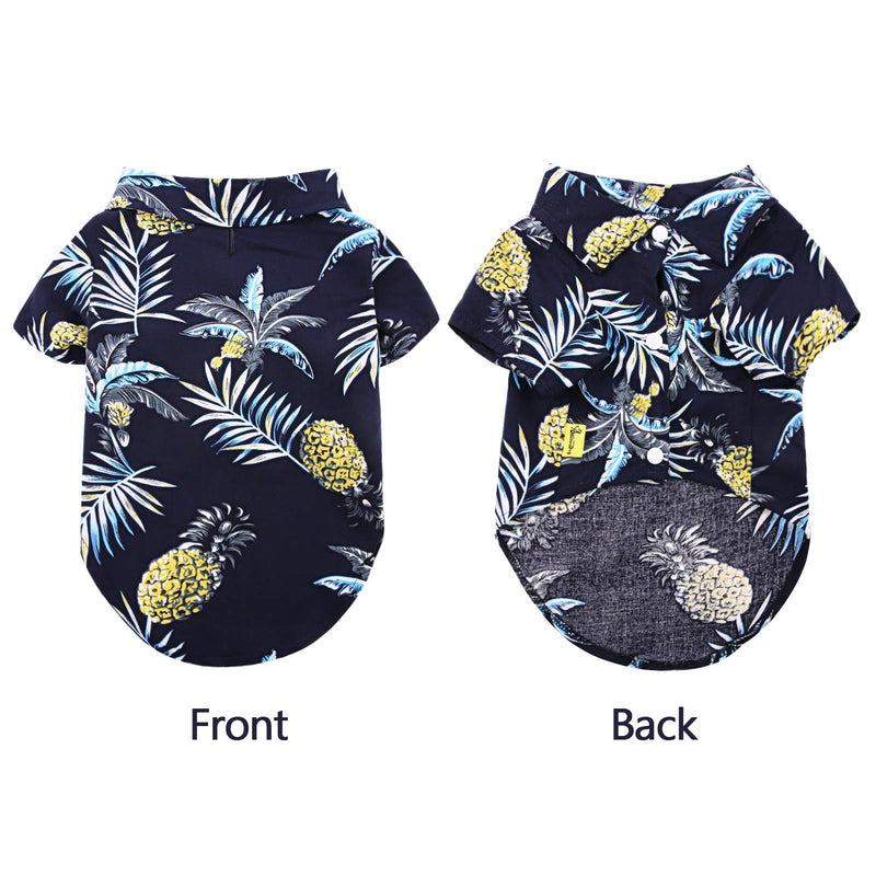 Zuozee Hawaiian Dog Shirts Pet Polo T-Shirt Clothes Breathable for Small to Medium Puppy Cats Cool Summer Vacation Customs Navy Blue S - PawsPlanet Australia