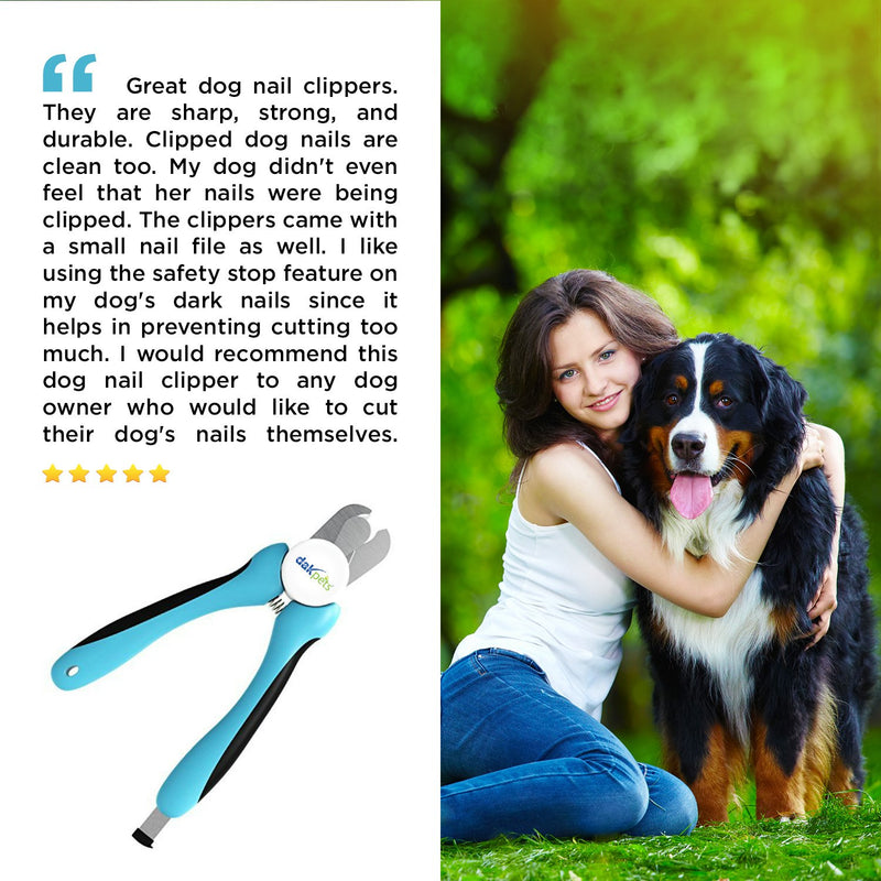 [Australia] - Dog & Cat Pets Nail Clippers and Trimmers - with Safety Guard to Avoid Over Cutting, Free Nail File, Razor Sharp Blade - Professional Grooming Tool for Large and Small Animals Medium and Large for Dogs Blue 