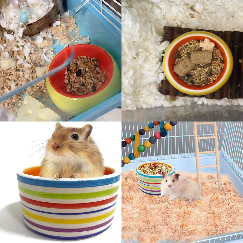 Hamster Food Bowl,Small Animals Ceramic Food Water Bowl Prevent Tipping Moving Guinea Pig Food Dish for Guinea Pigs Gerbil Mouse Rat Chinchilla Hedgehog Sugar Glider 2Pcs - PawsPlanet Australia