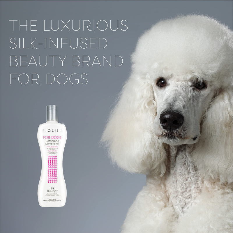 BioSilk for Dogs Silk Therapy Detangling Shampoo and Conditioner Dog Detangler, Dog Shampoo, Dog Grooming Supplies, Dog Conditioner, Dog Bathing Supplies, Dog Wash, Pet Shampoo for Dogs 12 fl oz - 1 Pack - PawsPlanet Australia