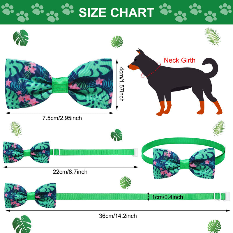 20 Pieces Summer Pet Tie Set Includes 8 Pieces Pet Neckties and 12 Pieces Pet Bow Ties with Adjustable Collar for Dogs Cats Summer Party Decoration (Summer Patterns) Summer Patterns - PawsPlanet Australia