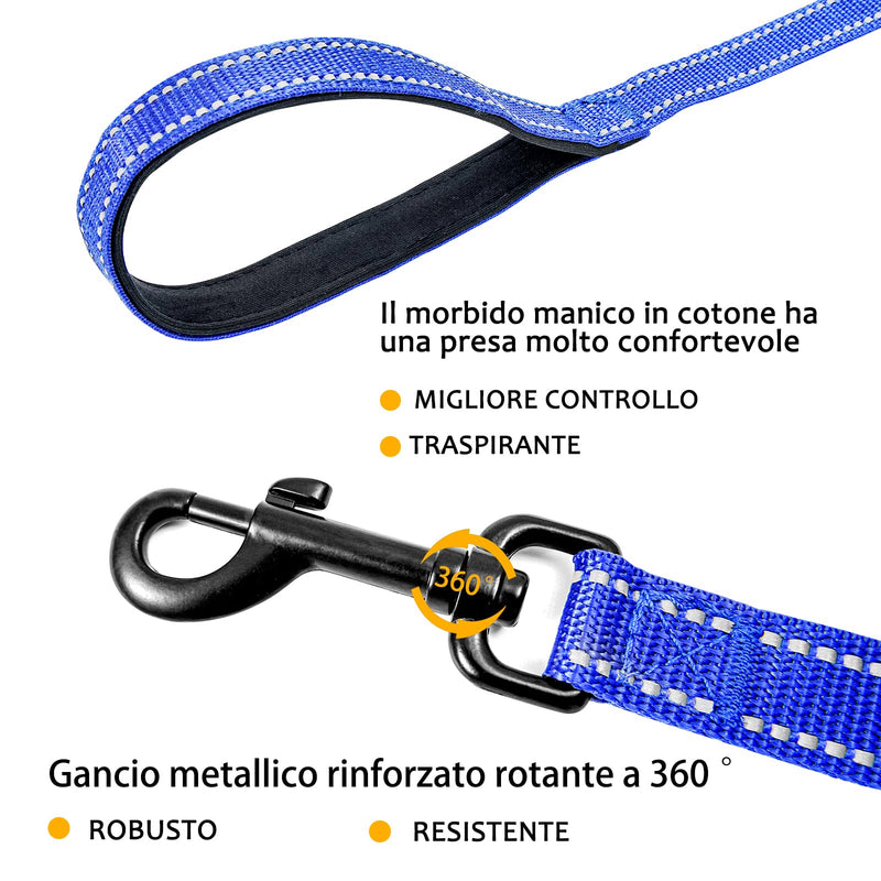 COMSLE drag leash for dogs, 3m / 5m / 10m / 15m / 20m robust long dog leash, reflective training leash with padded handle and hand strap, training leash for small to large dogs 3m/10ft dark blue-1 - PawsPlanet Australia