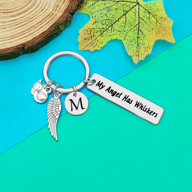 Dabihu Loss of Cat Memorial Keychain Initial Charm Jewelry Sympathy Gifts for Pet Loss in Memory of Cat Gifts for Cat Lovers Owners M - PawsPlanet Australia