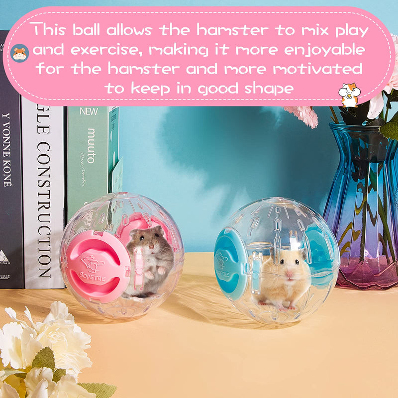 Frienda 2 Pieces Silent Hamster Ball Flash Hamster Ball Mini Running Activity Exercise Ball Toy Transparent Hamster Ball Small Animals Cage Accessories for Small Animals - PawsPlanet Australia