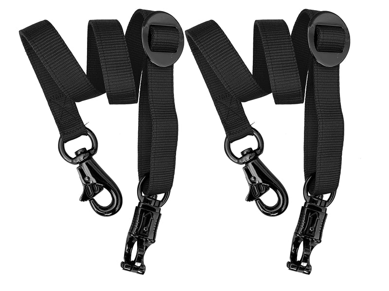 Majestic Ally Pack of 2, Double Thick Trailer Tie for Horse Haulage, Cross tie with Adjustable Buckle, Panic Snap and Bull Snap – 1 Inch by 36 Inch Black - PawsPlanet Australia