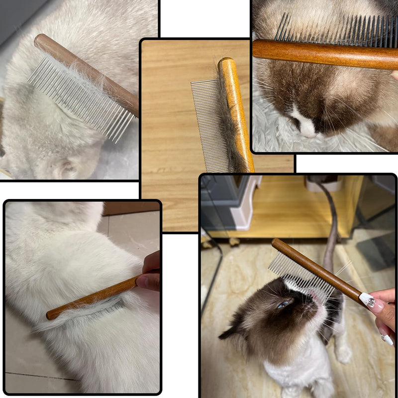 Detangling comb dog, fur comb cat, cat comb trimming knife for dogs, 4 pieces comb combs dog brush and cat brush, undercoat comb 45, 78, 61, 29 teeth, professional dog cat comb pet care - PawsPlanet Australia