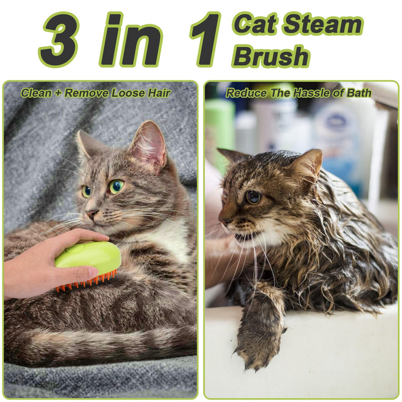 Steam brush for cats,Cat brush with steam,Steamy cat brush,Steamy pet brush 4-in-1 Self-Cleaning Grooming Tool, Efficient Massage, Hair Removal, Tangle-Free Care for Dogs,Steam brush(Yellow) Yellow - PawsPlanet Australia