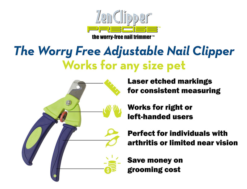 [Australia] - Zen Clipper Precise Adjustable Cat and Dog Nail Clippers – Use for Dogs, Cats, Birds, Reptiles and Other Pets – Adjustable Blade Fits Almost Any Pet – Avoid Painful Overcutting – One Size 