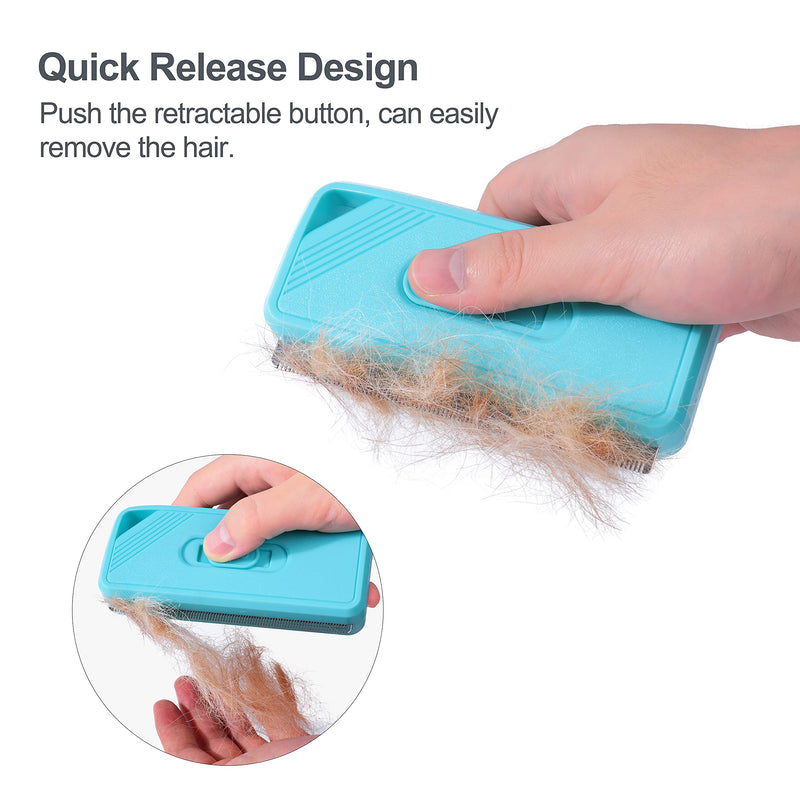 Dog Brush for Shedding, 2 in 1 Retractable Pet Grooming Brush for Dogs Cats and Horse, Reduces Shedding by Up to 95% Portable Deshedding Tool for Short and Long Hair Dogs - PawsPlanet Australia