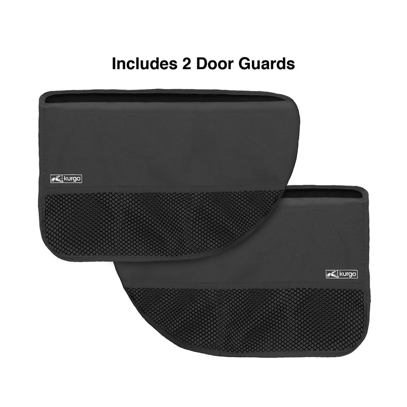 Kurgo Car Door Dog Cover, Pet Protector for Car Doors, Waterproof Guard, Fits Sedans and SUVs, Adjustable Fit, Easy to Clean, Travel Accessories for Pets - Set of 2 (Black) Black 2 Count (Pack of 1) - PawsPlanet Australia