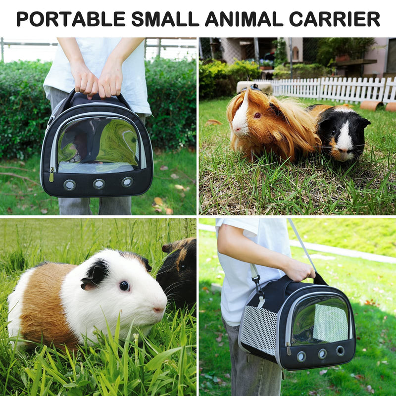 Small Animal Carrier Bag Guinea Pig Carrier Large Size,Portable Bag with Strap for Hedgehog Squirrel Chinchilla (Upgraded Version) Black - PawsPlanet Australia
