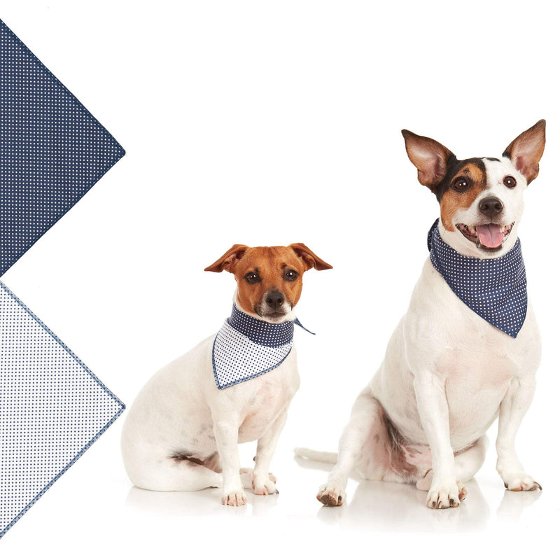 Odi Style Dog Bandana - Reversible, Cotton, Triangle Bandanas for Large, Medium, Small Sized Dogs, Double Sided Dog Gift, Accessory, Scarf for Dog, Puppy, Cats, Floral and Polka Dot Prints, 1 Piece Blue Polkadot Pattern - PawsPlanet Australia