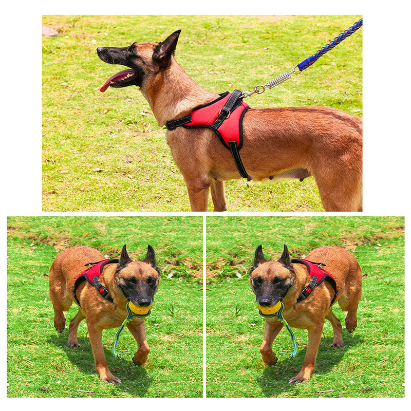 UNIVERSESTAR Dog Harness No-Pull Pet Harness, Adjustable Outdoor Walking Pet Reflective Oxford Soft Vest with Handle Easy Control for Small Medium Large Dogs (M,Red) - PawsPlanet Australia