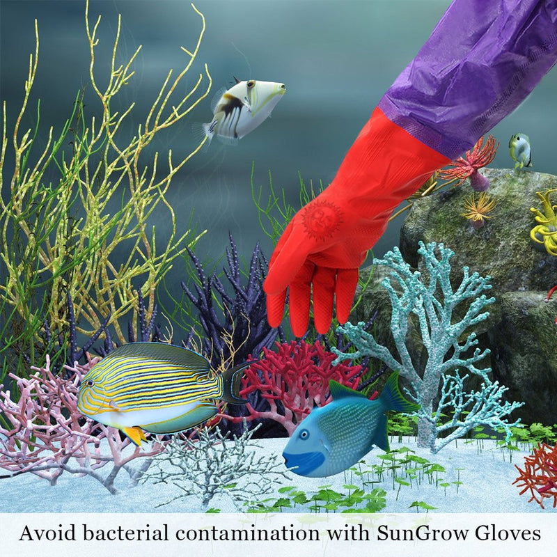 SunGrow Aquarium Water Change Gloves, 19.6 Inches Long, No-Skid Design, Keep Hands and Arms Dry, Seamless Stitching and Elastic Cuff, 1 Pair - PawsPlanet Australia