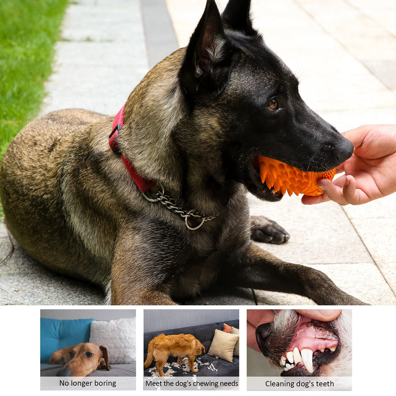 IOKHEIRA Dog Chew Toy, Rubber Wild Boar Interactive Dog Toys, Orange Dog Squeaky Toy, Dog Chew Toys for Aggressive Chewers Large Breed, and Small Breed, Milk Flavor Dog Chew Toy - PawsPlanet Australia