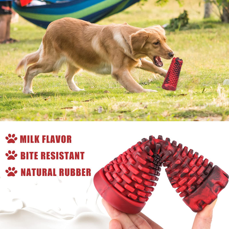 Dog Toys for Large Dogs Aggressive chewers Tough Rubber chew Toys Good for Training and Teething Unique Shape Design Durable Squeaky Dog Toys Perfect for Medium and Large Breed（Castle） Black red - PawsPlanet Australia