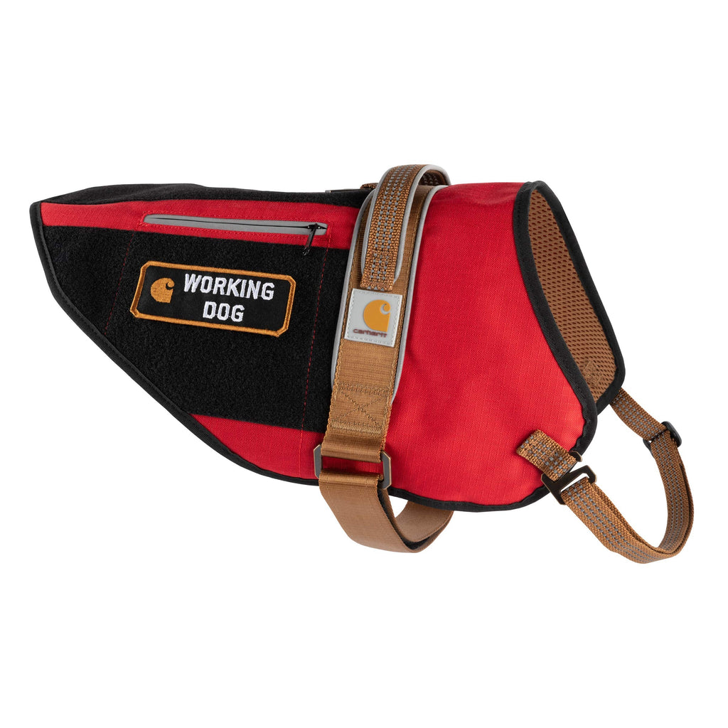 Carhartt Pet Vests, Service Dog Harness, L, High Risk Red/Carhartt Brown High Risk Red/Carhartt Brown - PawsPlanet Australia