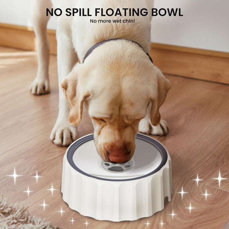FORWH Dog Water Bowl No Spill 63oz/1.8L Large Capacity Dog Water Bowl Dispenser Non Slip No Splash Dog Water Bowl Pet Slow Feeder No Drip Dog Water Bowl on Vehicle Slow Water Bowl for Dogs and Cats White - PawsPlanet Australia