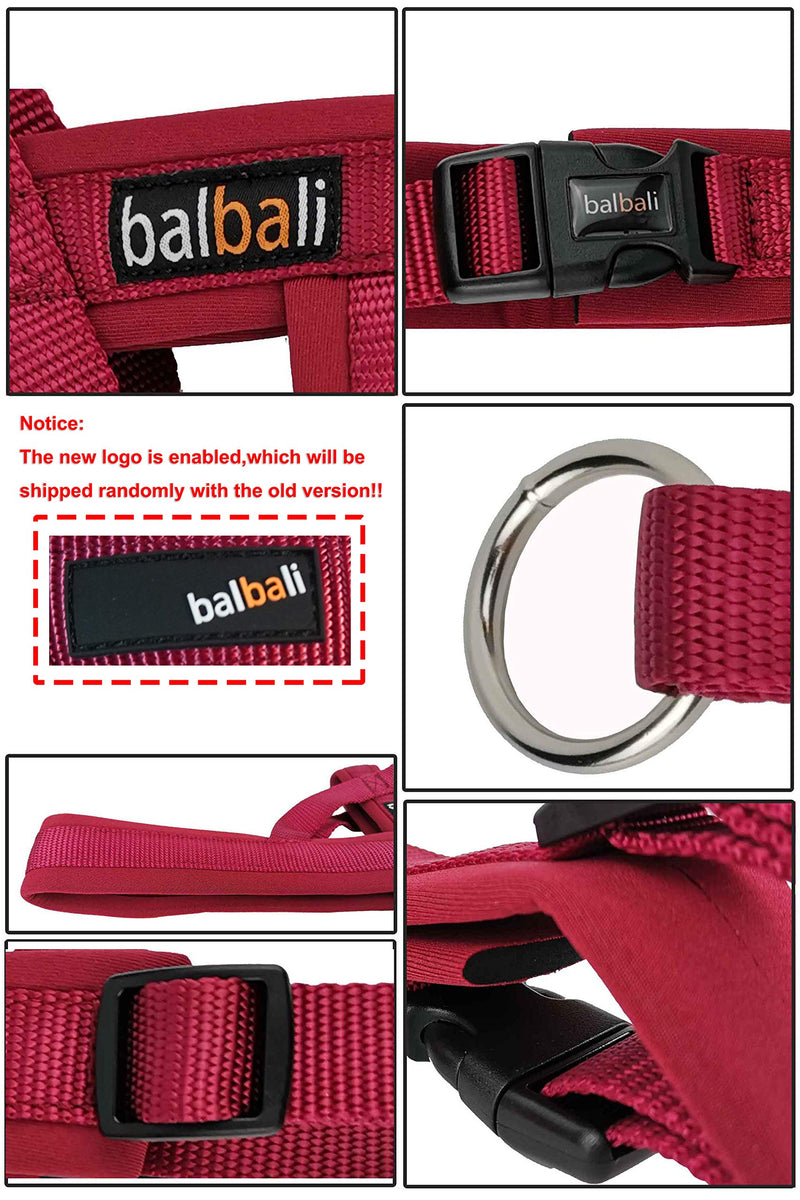 [Australia] - balbali Easy On and Off Dog Harness Gentle Lead Easy Control Dog Vest Harness with Padded Handle Adjustable Breathable Materials for Easy Walk with Large Small Dogs S Red 