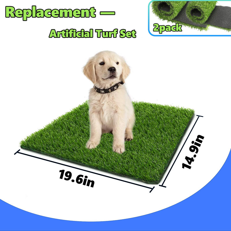 STARROAD-TIM Artificial Grass Turf Dog Grass Puppy Potty Trainer Bathroom Replacement Fake Mat Drainage Holes Use for Indoor and Outdoor-2 Pack 14.96in*19.68in - PawsPlanet Australia
