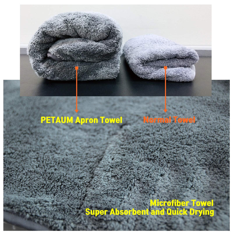 PETAUM] Premium Microfiber Pet Apron Towel – Super Absorbent and Quick Drying – Perfect for You and Dogs and Cats - PawsPlanet Australia