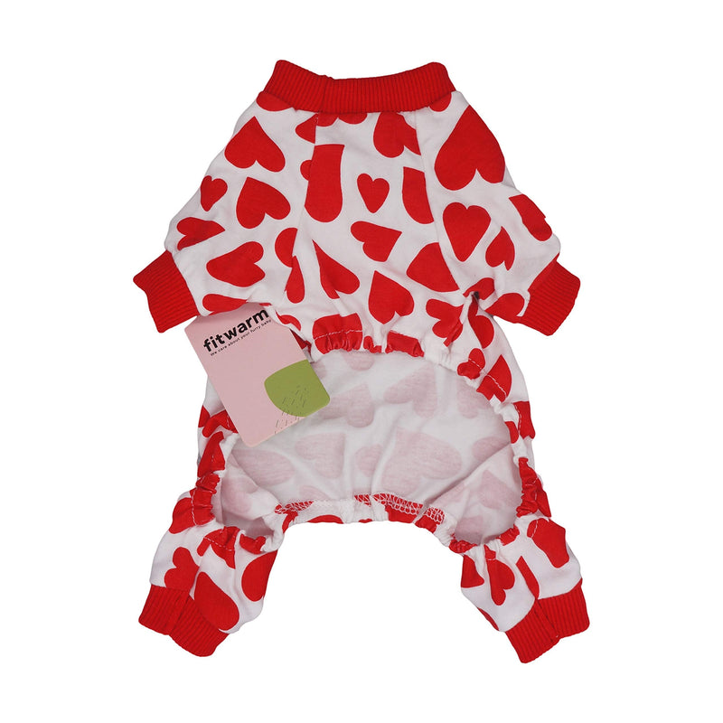 Fitwarm 100% Cotton Dog Birthday Pajamas Gifts Costumes Pet Clothes Cat Jumpsuits Onesies Jammies X-Small Red - PawsPlanet Australia