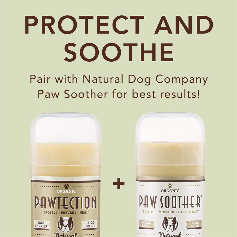 [Australia] - Natural Dog Company PawTection Dog Paw Balm Stick, Protects Dog Paws from Heat, Salt, Snow, Prevents Paw Damage, Organic, All Natural Ingredients 2 OZ 