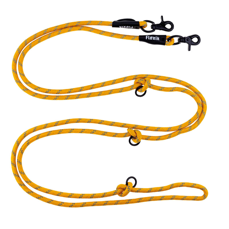 Floxik Premium Dog Lead | Dog leash 3m adjustable - rope leash for small and medium-sized dogs - robust and stylish in gray or orange 3m | ø 8mm - PawsPlanet Australia