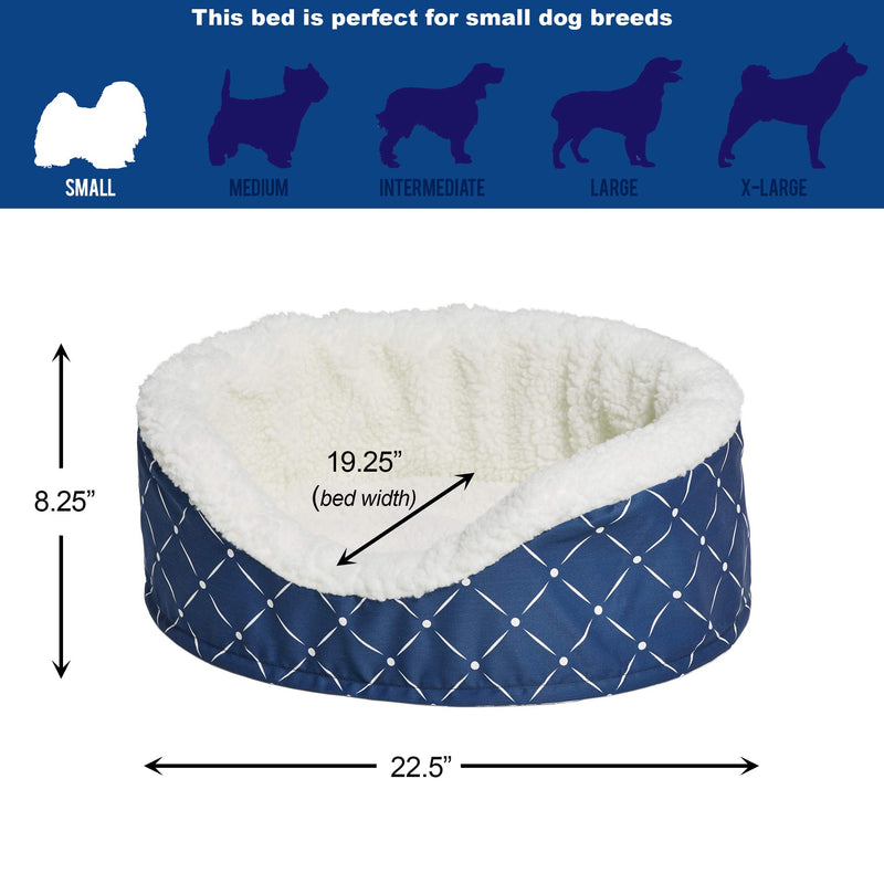 [Australia] - MidWest Homes for Pets  "Couture Orthopedic Cradle Pet Bed for Dogs & Cats Small Blue / White Diamond Pattern 