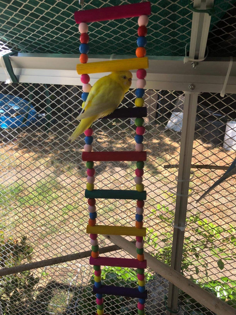 [Australia] - HONBAY 12 Steps Colorful Wooden Bird Ladder Parrot Swing Bridge Toy 