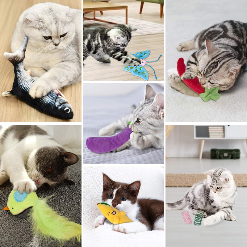 Floppy Fish Cat Toy, Realistic Flopping Fish Cat Toy, Lifetime Replacement, Interactive Cat Toys for Indoor Cats, Kitten Toys, Moving Fish Cat Catnip Toy, Cat Chew Toy, Automatic Cat Kicker Toy Carp+7Pcs - PawsPlanet Australia