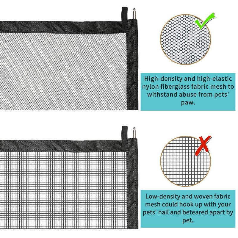 LIUMY Pet Gate，Indoor Outdoor Retractable Dog Gate, with Portable Folding Mesh Safety Gate, for The House Providing a Safe Enclosure to Play and Rest, Extends up to 40.4'' X 29.5 black - PawsPlanet Australia