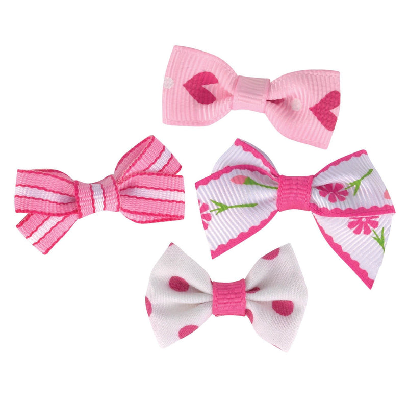 Pretty in Pink Dog Hair Bow (Pack 4) (PEDS)(DT0903) - PawsPlanet Australia