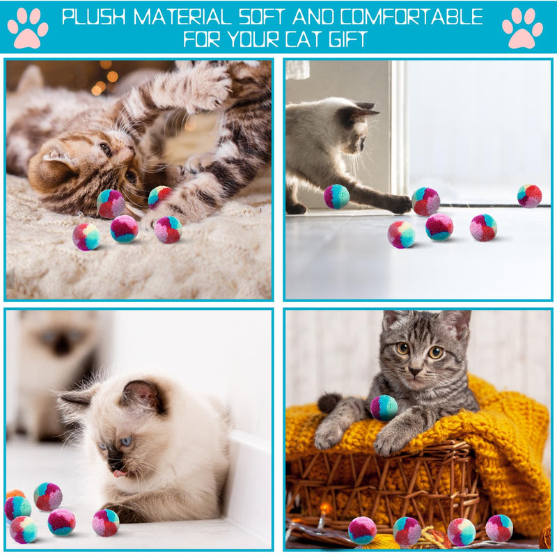Amaxiu 3 cm colorful cat pom pom ball toy, 20 pieces rainbow cat toy balls, soft plush cat ball, interactive toy, training ball toy for indoor cats, kittens, practicing playing - PawsPlanet Australia