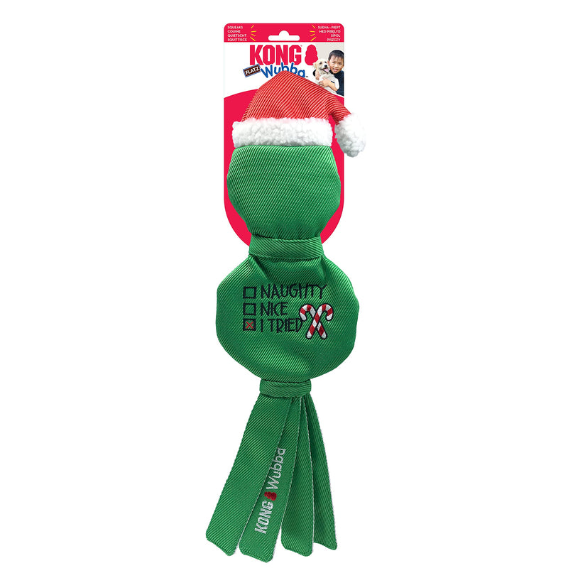 KONG Holiday Wubba Flatz Assorted Lg - PawsPlanet Australia