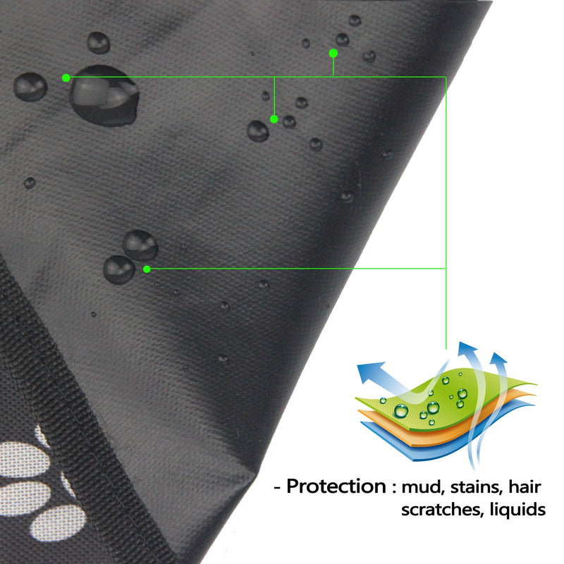 [Australia] - Pet Dog Trunk Cargo Liner - Oxford Car SUV Seat Cover - Waterproof Floor Mat for Dogs Cats - Washable Dog Accessories Paw Prints 