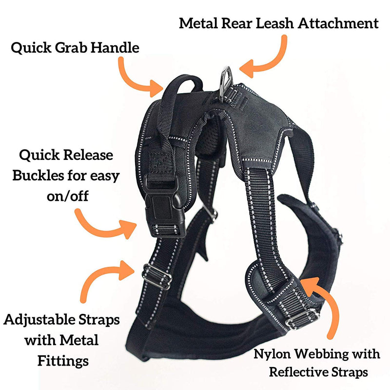 [Australia] - 4Knines Dog Harness Large Black 