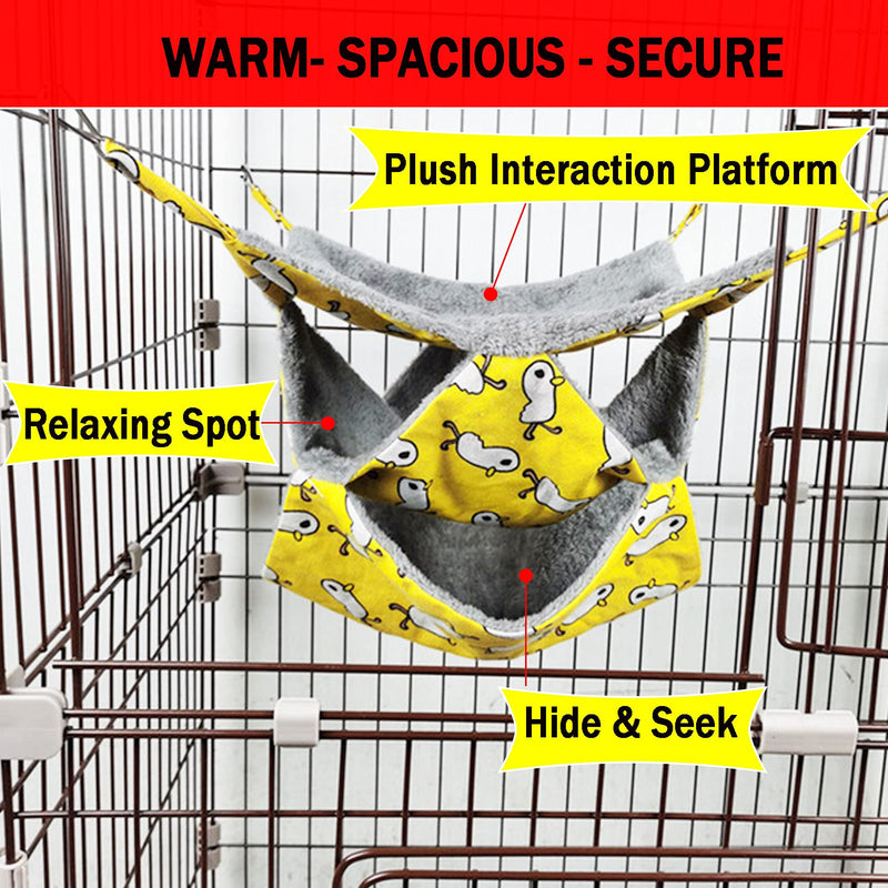 Hamiledyi Small Pet Cage Hammock Set 2 Pack 3 Tier Hamster Hanging Bed Guinea Pig Swing Tunnel Rat Cage Accessories Bedding Hideout Cave Toys for Ferret Squirrel Chincilla Play Sleep - PawsPlanet Australia
