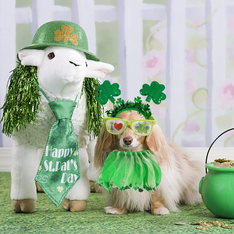 GOYOSWA St. Patrick's Day Dog Outfit, St Patricks Day Dog Costume Shamrock Dog Headband Dog Collar Dog St Patricks Day Clothes for Small Medium Large Dogs - PawsPlanet Australia