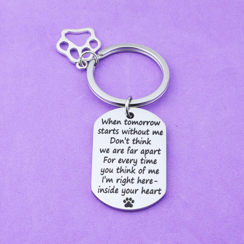 [Australia] - EIGSO Pet Memorial Keychain Pet Rememberance Gift When Tomorrow Starts Without Me Pet Dog Pet Cat Sympathy Gift for Pet Lover when tomorrow starts KR 