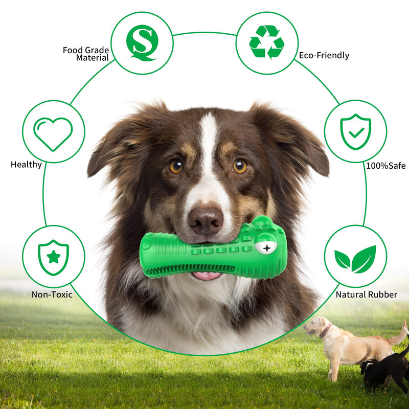 HomeGif Squeaky Dog Chew Toys- Indestructible Natural Rubber Dog Toys with Cleaning Brush for Aggressive Chewers, Large Breed, Dog Teeth Cleaning Toys,Heavy Chewers Dog Toys for Medium Large Dogs - PawsPlanet Australia