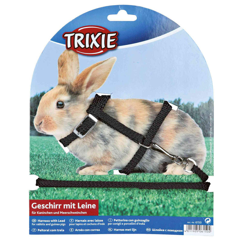 Trixie Nylon Harness with Leash for Rabbit and Small Rodent  6150 (Colors may vary) 25 - 44 cm x 8 mm - PawsPlanet Australia