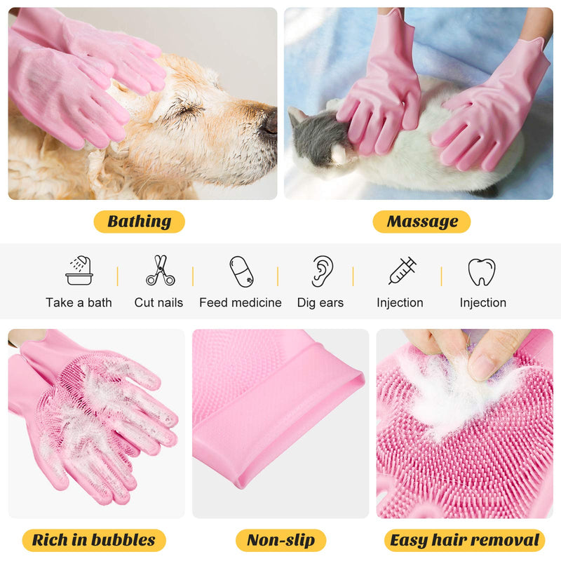 4 Pieces Cat Bathing Bag Set Cat Grooming Shower Pet Net Bag with Grooming Gloves Pet Nail Clippers for Cats Dogs Bathing Nail Trimming Cleaning Tools - PawsPlanet Australia