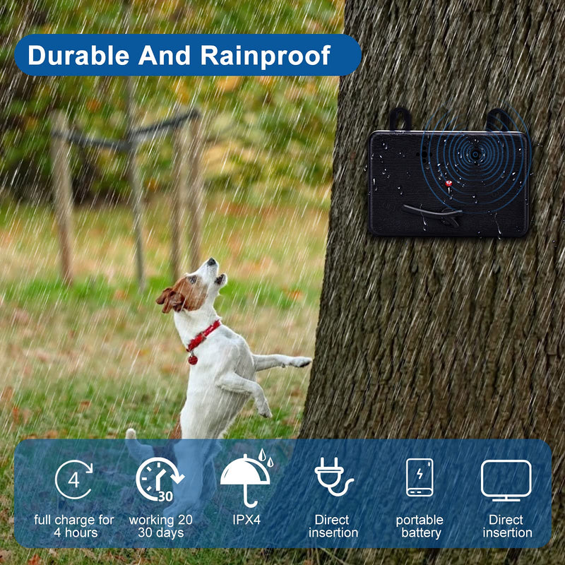 Opopark Anti Barking Device, Waterproof Ultrasonic Dog Bark Deterren Outdoor with 3 Adjustable Levels Up to 50 FT Range, Hangable Mini Dog Silencer for Dog Training, Bark Control, Safe for Human Dogs - PawsPlanet Australia