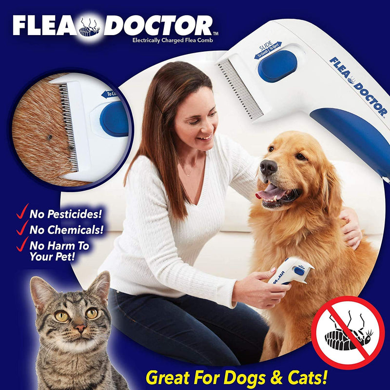 [Australia] - JUILE YUAN Pet Flea Comb - Flea Doctor As Seen On TV Perfect for Dogs and Cats No Batteries and Chemicals 