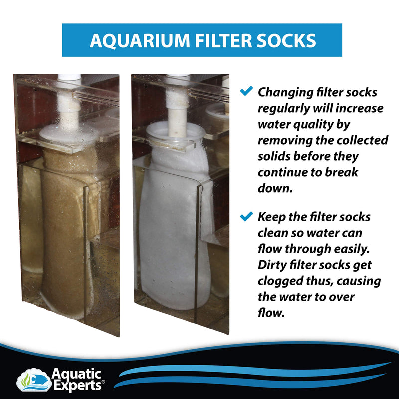 [Australia] - Aquatic Experts Filter Socks 200 Micron - 4 Inch Ring by 14 Inch Long – 8 Pack- Long - Premium Aquarium Felt Filter Bags - Custom Made in The USA 