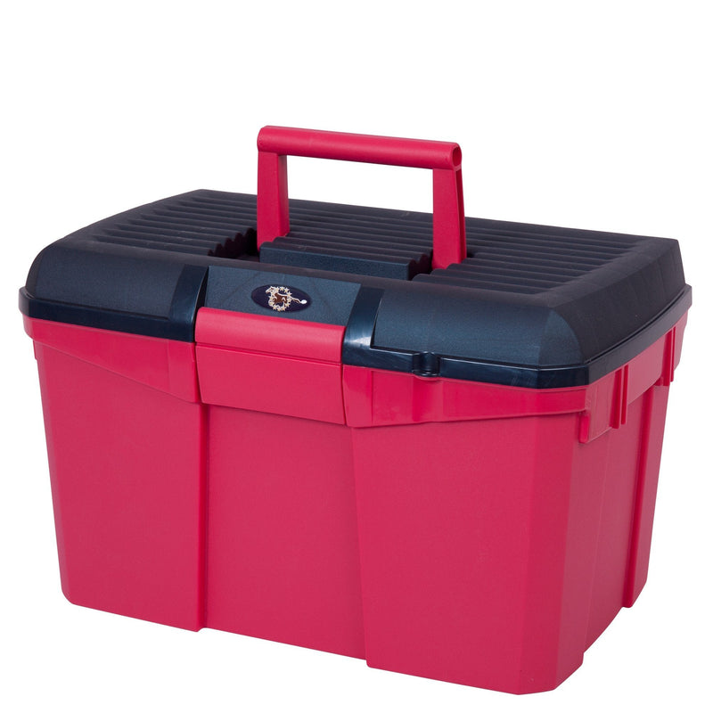 HySHINE Tack Box - Silver/Raspberry - Horse Equestrian Tack - PawsPlanet Australia